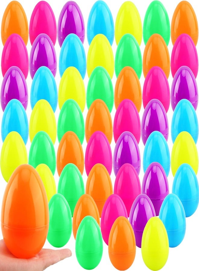 Haconba 48 Pack 5 Inch Large Fillable Easter Eggs Bulk Colorful Plastic Eggs Empty for Easter Basket Fillers Egg Hunt Party Favors, 6 Colors - Image 1